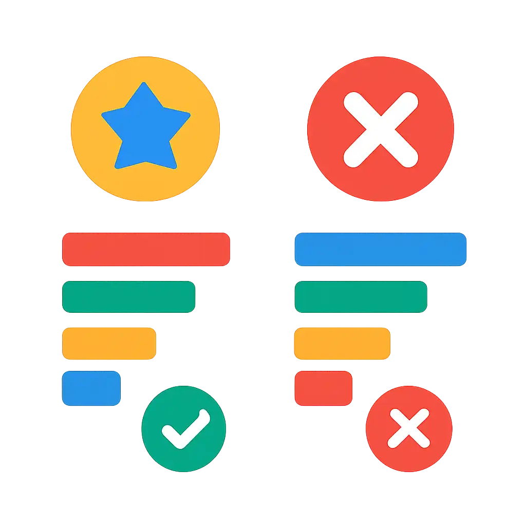 Infographic comparing options using coloured bars and icons only, no text or labels, flat design, 92 Club