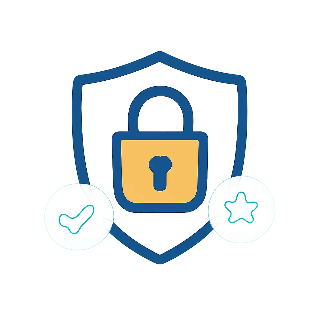 Security shield icon with lock: 92 Club safety visualization